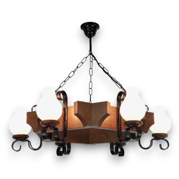 Brilagi - Κρεμαστό φωτιστικό οροφής QUEEN 6xE14/40W/230V οξιά/καρυδιά