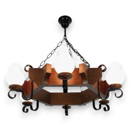 Brilagi - Κρεμαστό φωτιστικό οροφής QUEEN 6xE14/40W/230V οξιά/καρυδιά