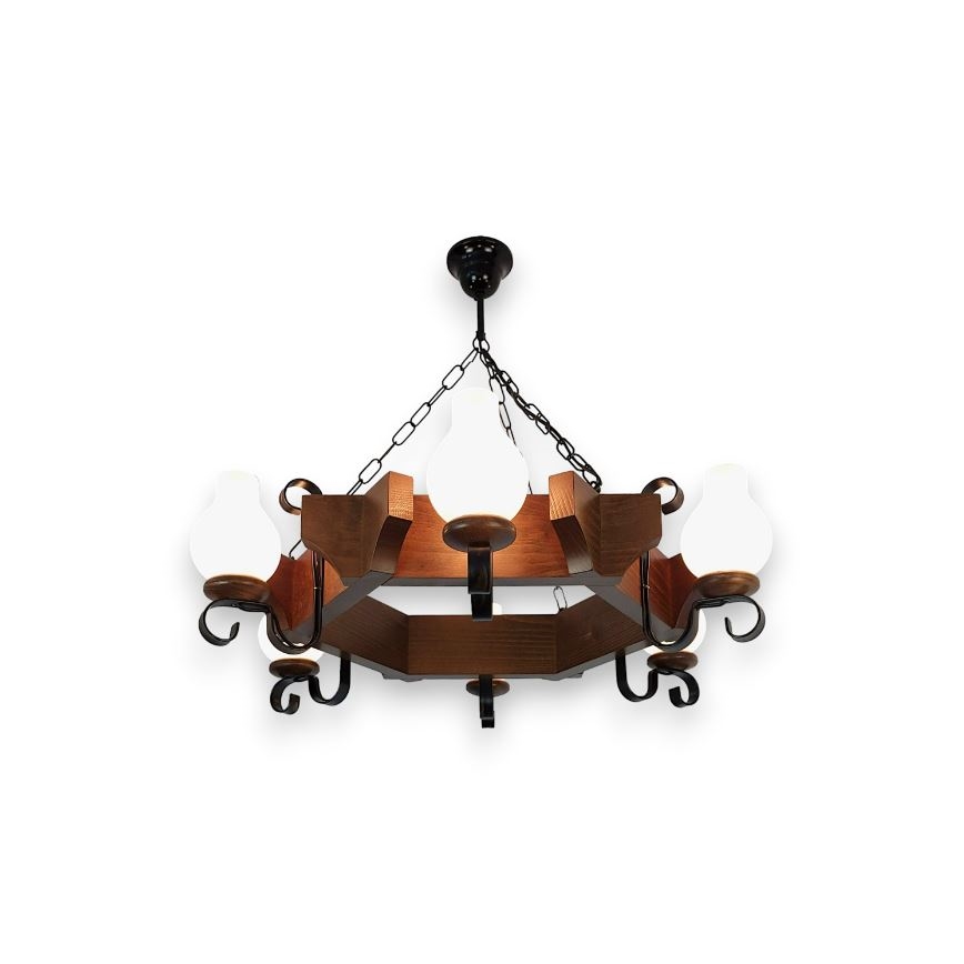 Brilagi - Κρεμαστό φωτιστικό οροφής QUEEN 6xE14/40W/230V οξιά/καρυδιά