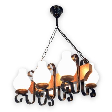 Brilagi - Κρεμαστό φωτιστικό οροφής QUEEN 6xE14/40W/230V οξιά/καρυδιά