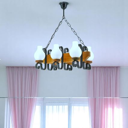 Brilagi - Κρεμαστό φωτιστικό οροφής QUEEN 6xE14/40W/230V οξιά/καρυδιά