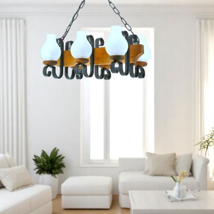 Brilagi - Κρεμαστό φωτιστικό οροφής QUEEN 6xE14/40W/230V οξιά/καρυδιά