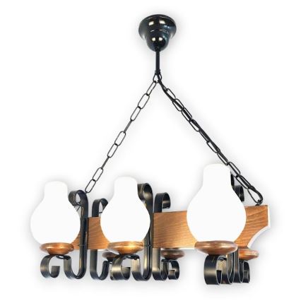 Brilagi - Κρεμαστό φωτιστικό οροφής QUEEN 6xE14/40W/230V οξιά/καρυδιά