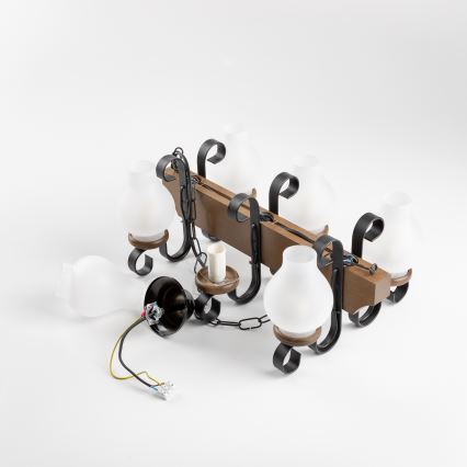 Brilagi - Κρεμαστό φωτιστικό οροφής QUEEN 6xE14/40W/230V οξιά/καρυδιά