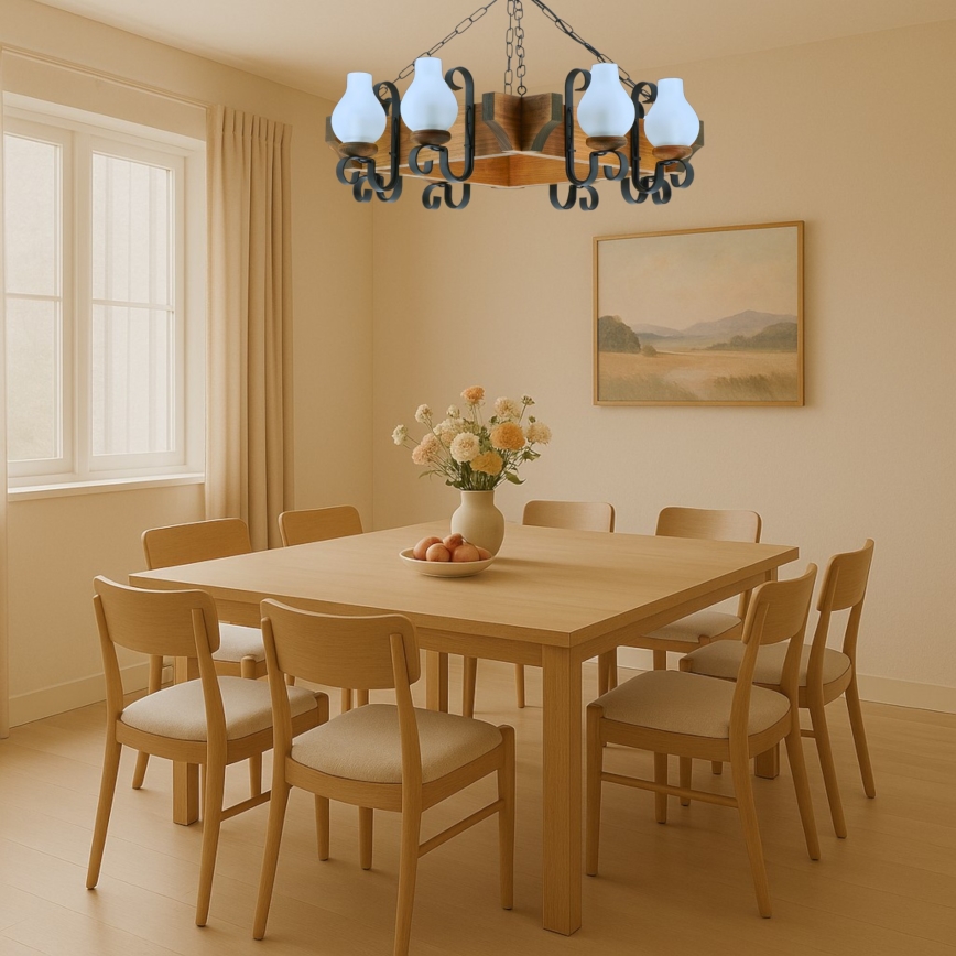 Brilagi - Κρεμαστό φωτιστικό οροφής QUEEN 8xE14/40W/230V οξιά