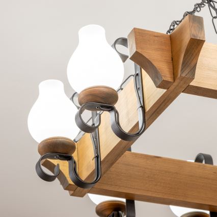 Brilagi - Κρεμαστό φωτιστικό οροφής QUEEN 8xE14/40W/230V οξιά