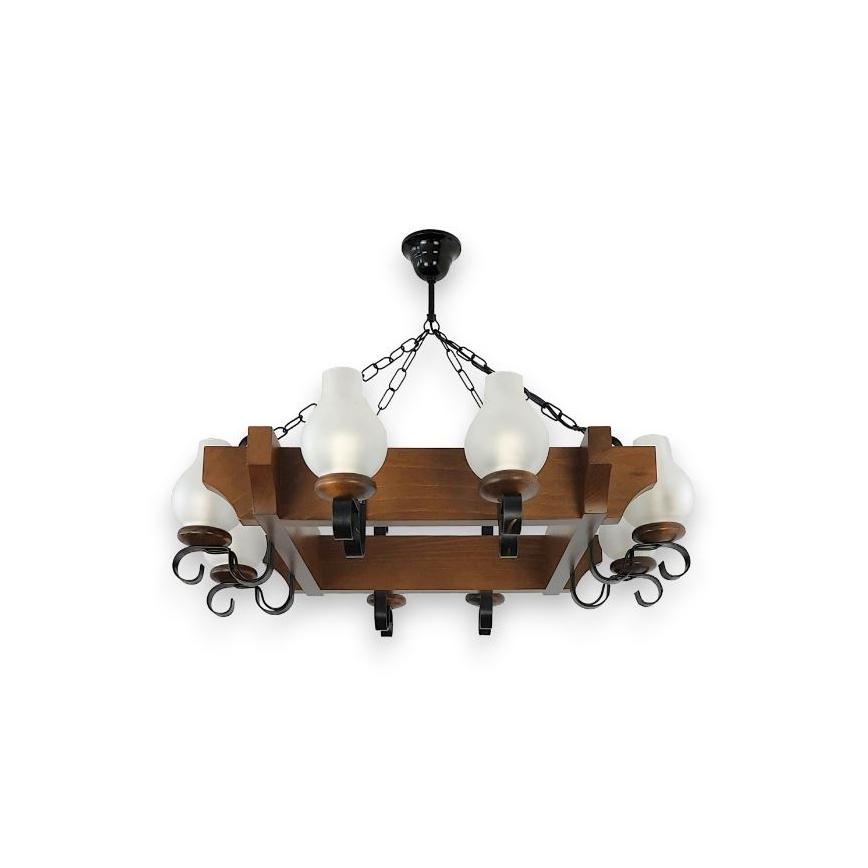 Brilagi - Κρεμαστό φωτιστικό οροφής QUEEN 8xE14/40W/230V οξιά/καρυδιά