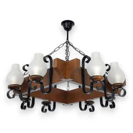 Brilagi - Κρεμαστό φωτιστικό οροφής QUEEN 8xE14/40W/230V οξιά/καρυδιά