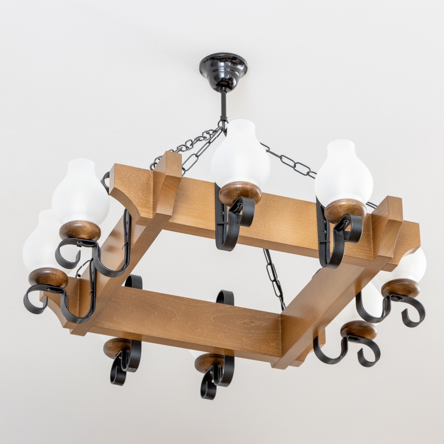 Brilagi - Κρεμαστό φωτιστικό οροφής QUEEN 8xE14/40W/230V οξιά/καρυδιά