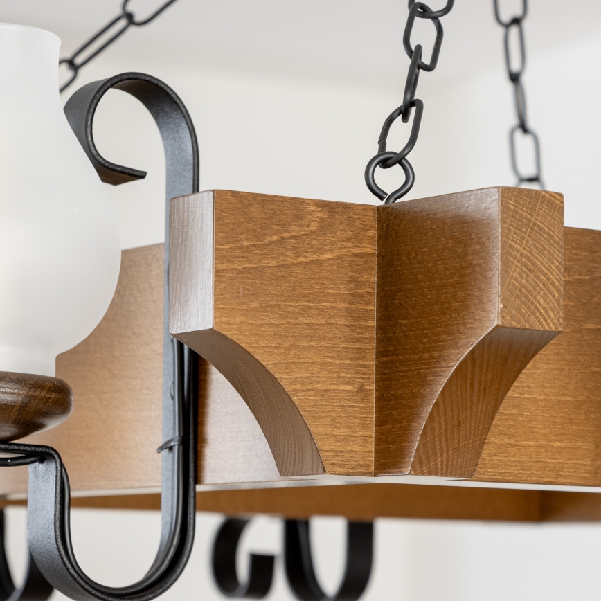 Brilagi - Κρεμαστό φωτιστικό οροφής QUEEN 8xE14/40W/230V οξιά/καρυδιά