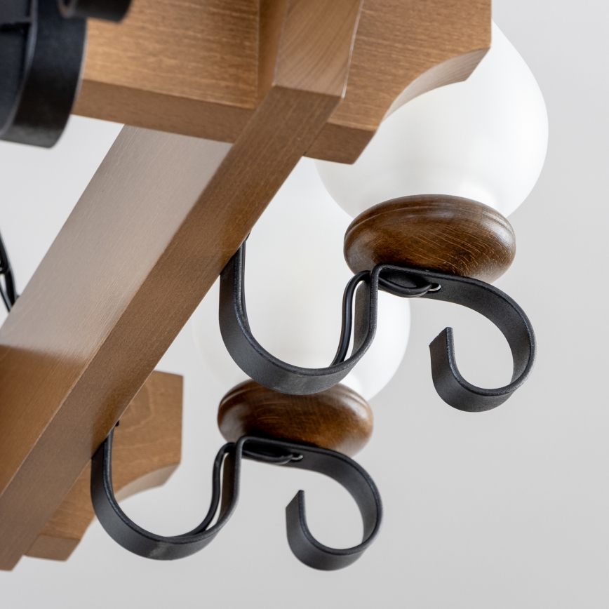 Brilagi - Κρεμαστό φωτιστικό οροφής QUEEN 8xE14/40W/230V οξιά/καρυδιά