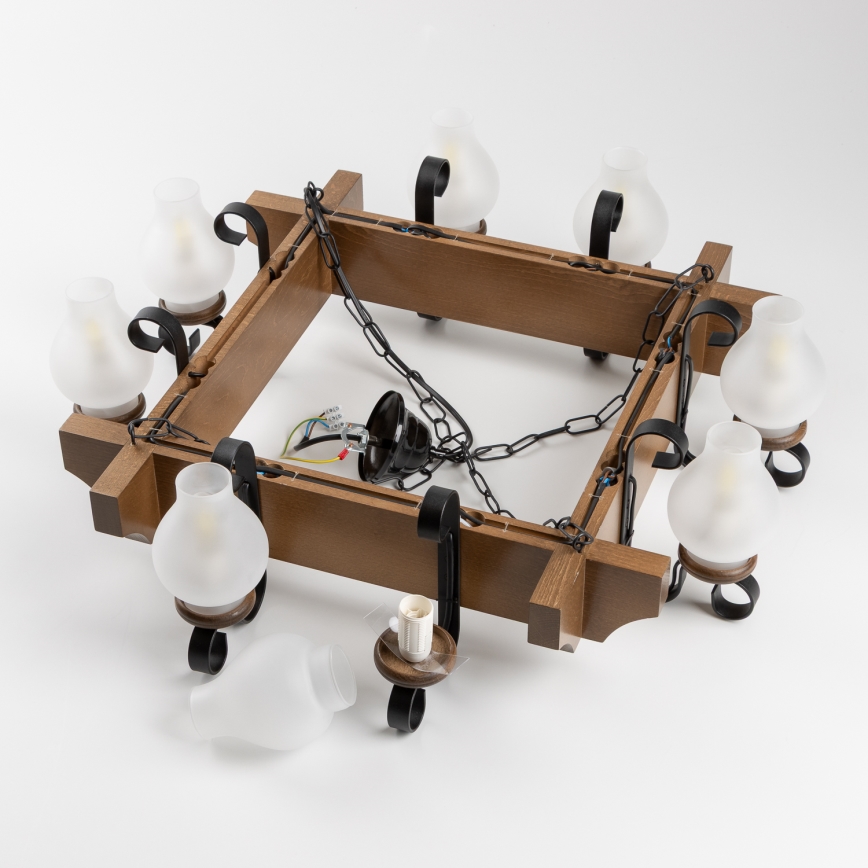 Brilagi - Κρεμαστό φωτιστικό οροφής QUEEN 8xE14/40W/230V οξιά/καρυδιά