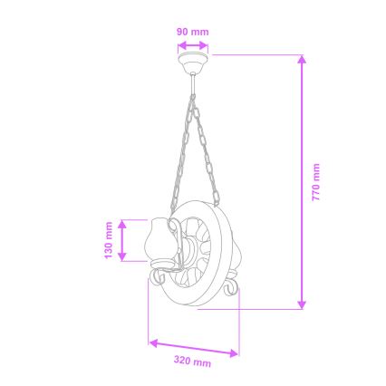 Brilagi - Κρεμαστό φωτιστικό οροφής ROATA 2xE14/40W/230V οξιά/καρυδιά