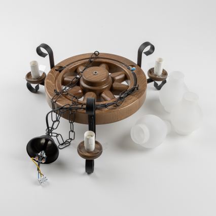 Brilagi - Κρεμαστό φωτιστικό οροφής ROATA 3xE14/40W/230V οξιά/καρυδιά