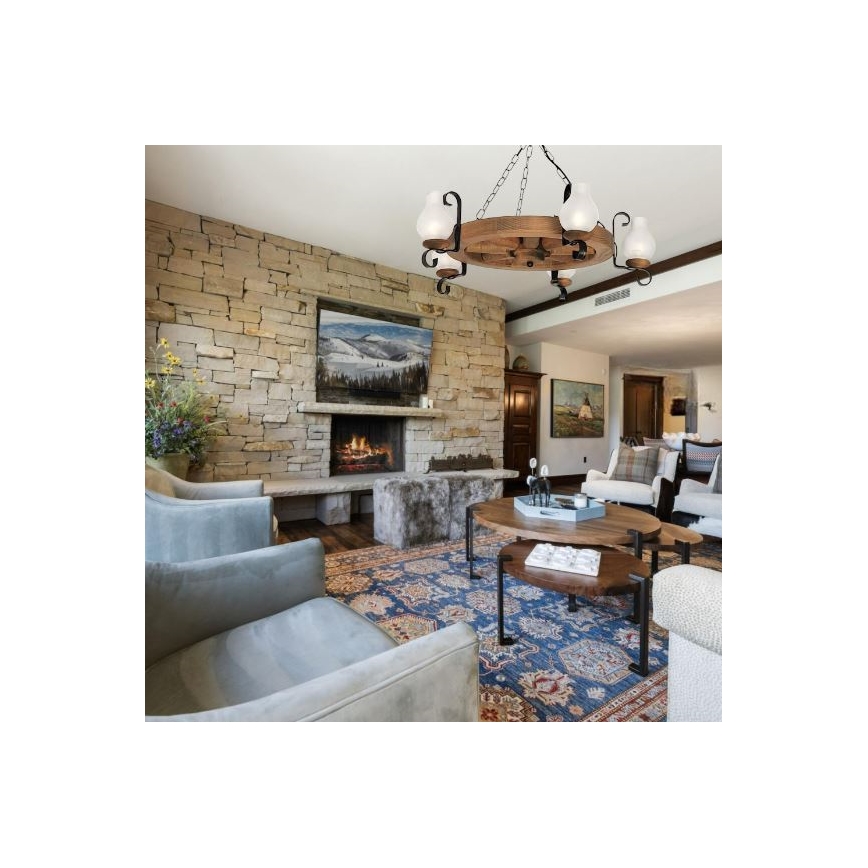 Brilagi - Κρεμαστό φωτιστικό οροφής ROATA 5xE14/40W/230V οξιά