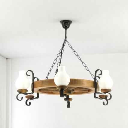 Brilagi - Κρεμαστό φωτιστικό οροφής ROATA 6xE14/40W/230V οξιά