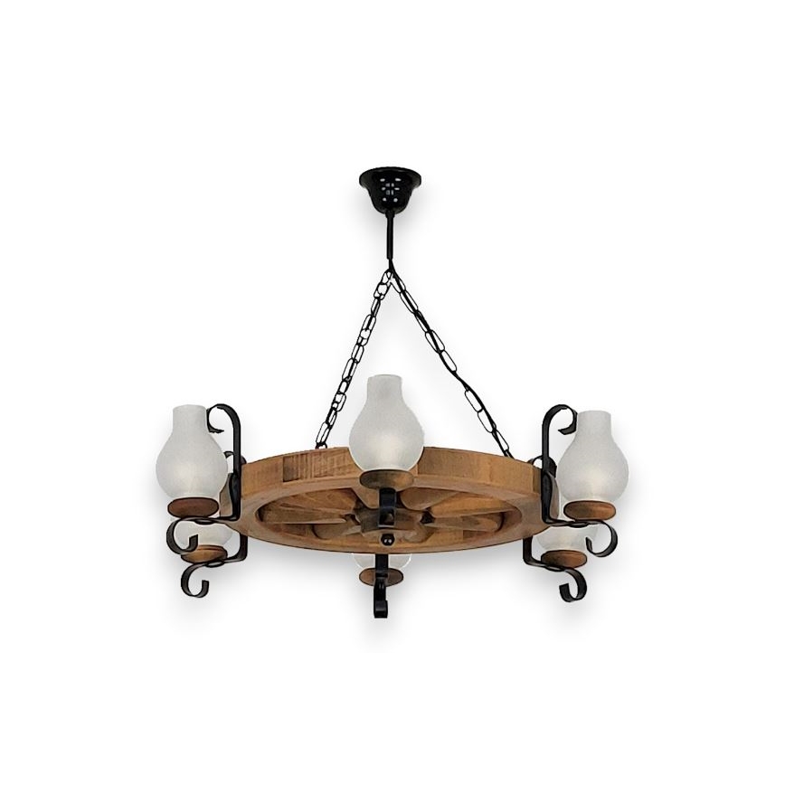 Brilagi - Κρεμαστό φωτιστικό οροφής ROATA 6xE14/40W/230V οξιά