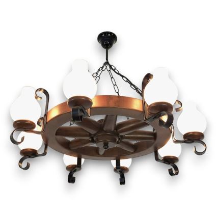 Brilagi - Κρεμαστό φωτιστικό οροφής ROATA 8xE14/40W/230V οξιά/καρυδιά