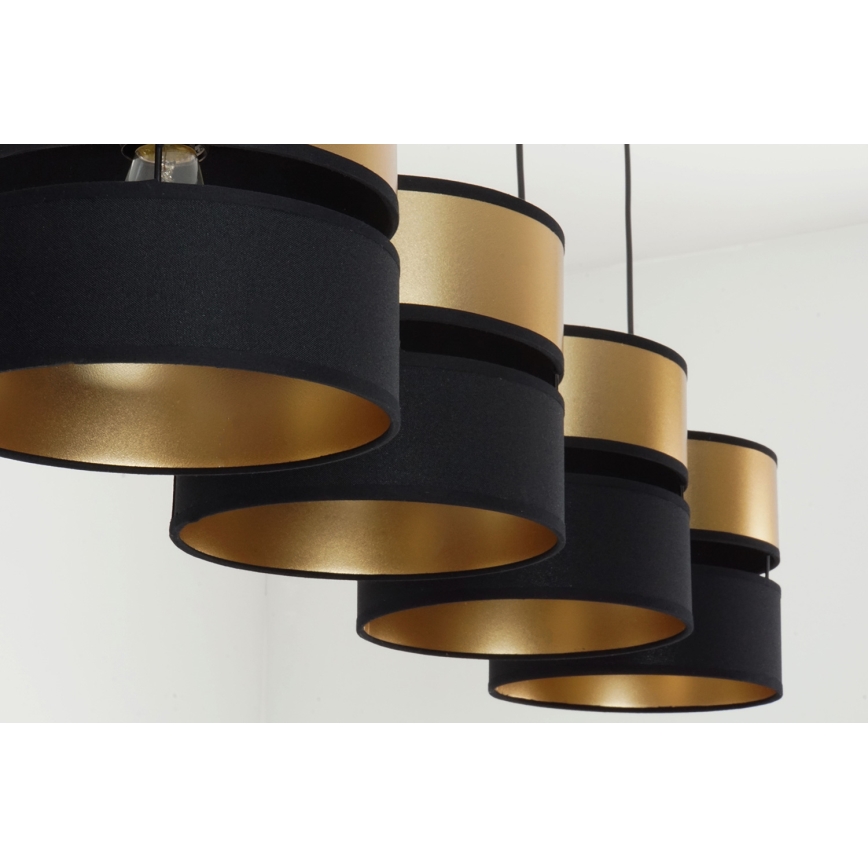 Brilagi - Κρεμαστό φωτιστικό οροφής ROYAL 4xE27/15W/230V μαύρο/χρυσό