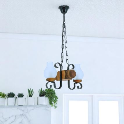 Brilagi - Κρεμαστό φωτιστικό οροφής RUSTIC 2xE14/40W/230V οξιά