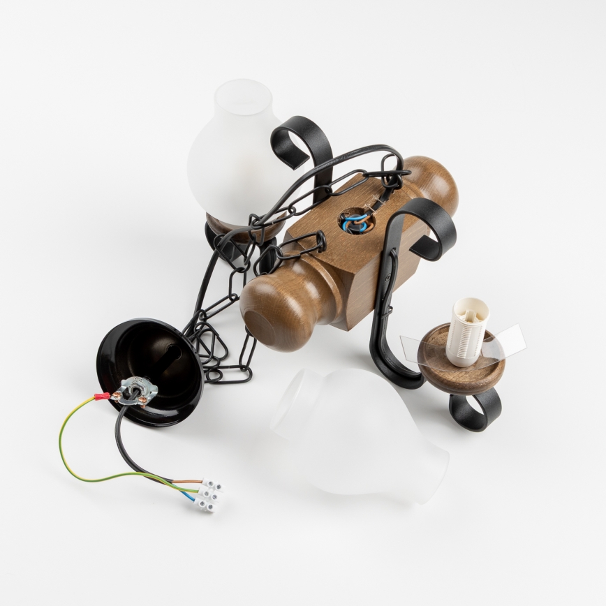 Brilagi - Κρεμαστό φωτιστικό οροφής RUSTIC 2xE14/40W/230V οξιά/καρυδιά