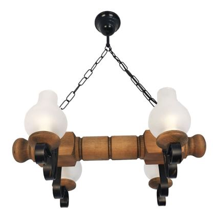 Brilagi - Κρεμαστό φωτιστικό οροφής RUSTIC 4xE14/40W/230V οξιά