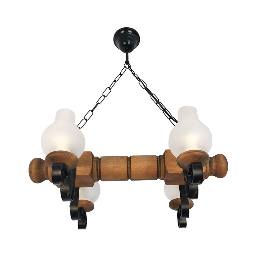 Brilagi - Κρεμαστό φωτιστικό οροφής RUSTIC 4xE14/40W/230V οξιά