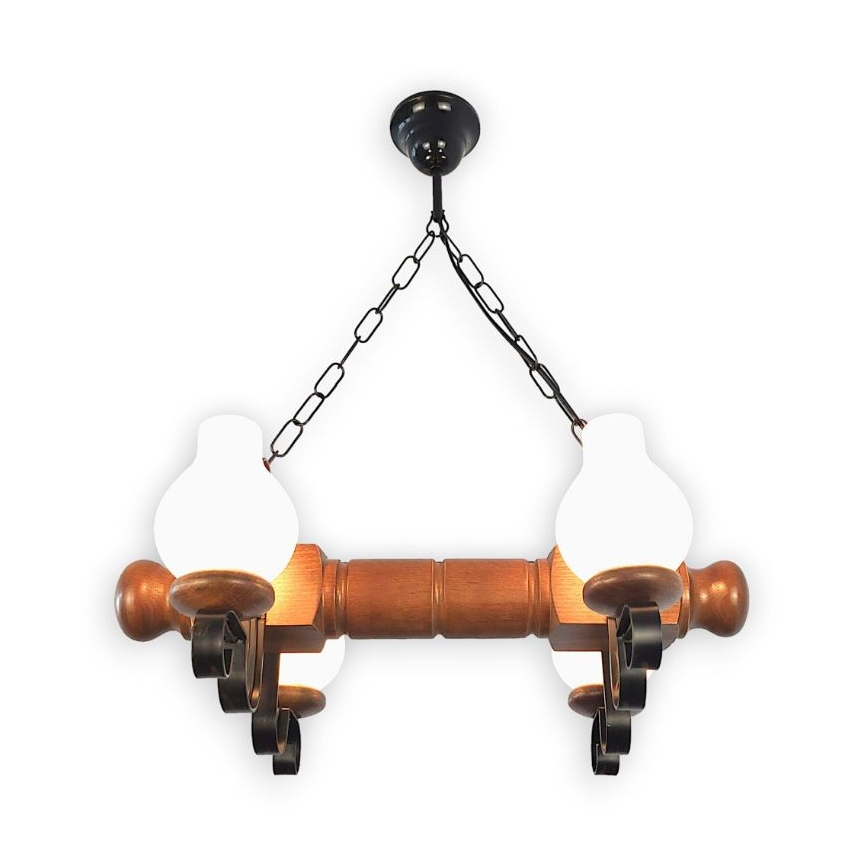 Brilagi - Κρεμαστό φωτιστικό οροφής RUSTIC 4xE14/40W/230V οξιά/καρυδιά