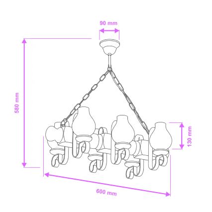 Brilagi - Κρεμαστό φωτιστικό οροφής RUSTIC 6xE14/40W/230V οξιά/καρυδιά