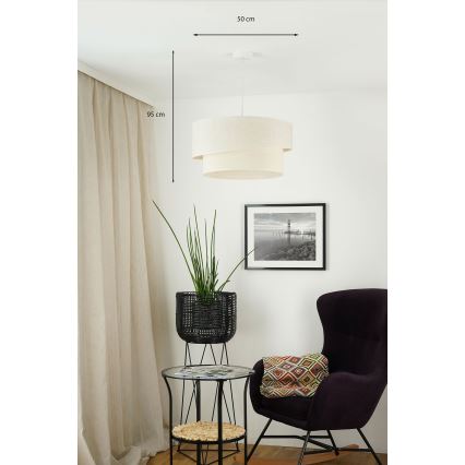 Brilagi - Κρεμαστό φωτιστικό οροφής SHINE 1xE27/15W/230V διάμετρος 50 cm κρεμ