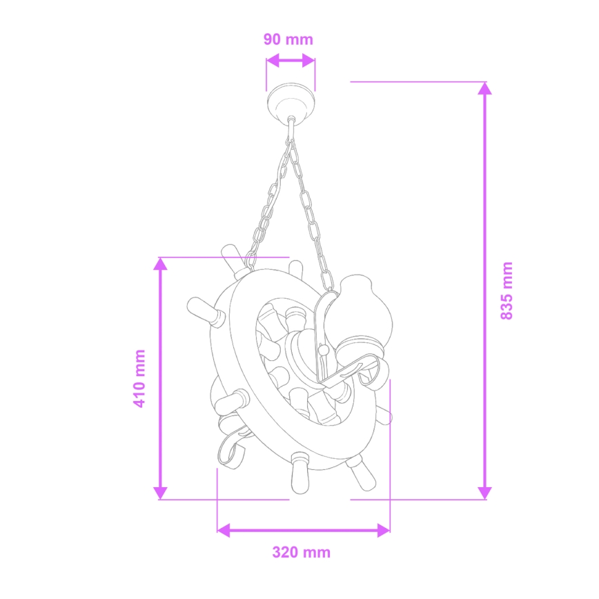 Brilagi - Κρεμαστό φωτιστικό οροφής TIMONA 2xE14/40W/230V οξιά