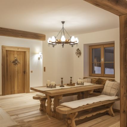 Brilagi - Κρεμαστό φωτιστικό οροφής TIMONA 8xE14/40W/230V οξιά/καρυδιά