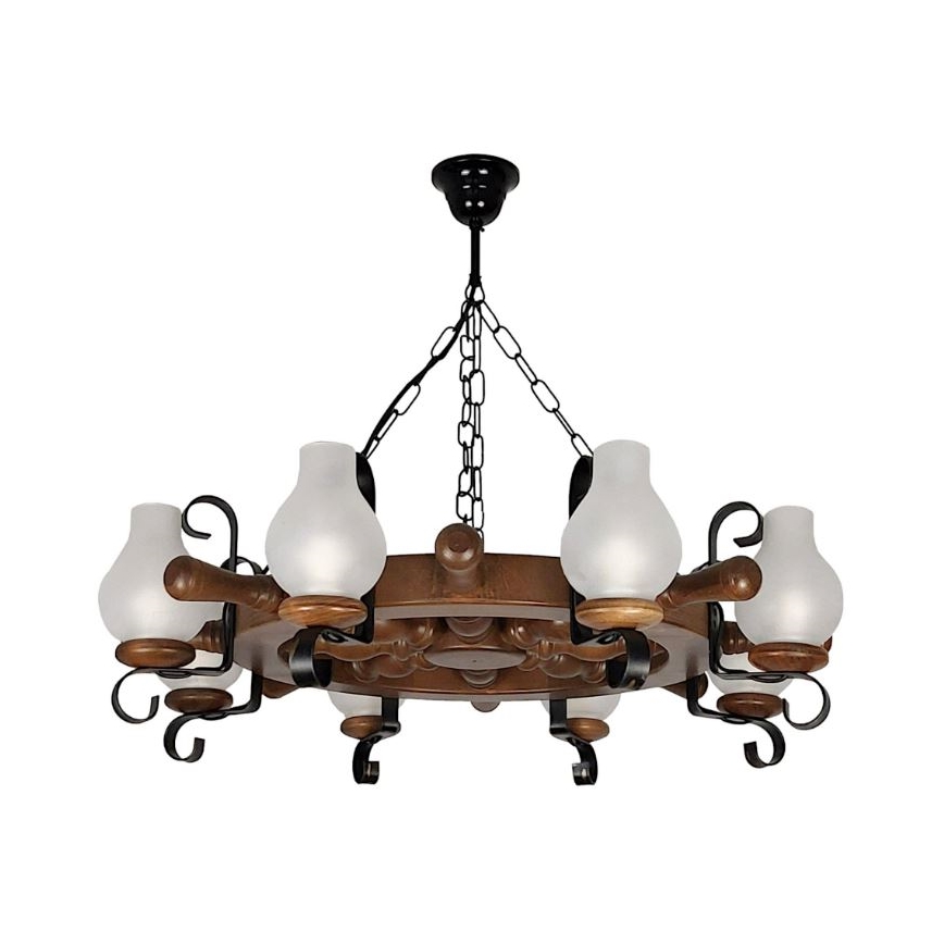 Brilagi - Κρεμαστό φωτιστικό οροφής TIMONA 8xE14/40W/230V οξιά/καρυδιά