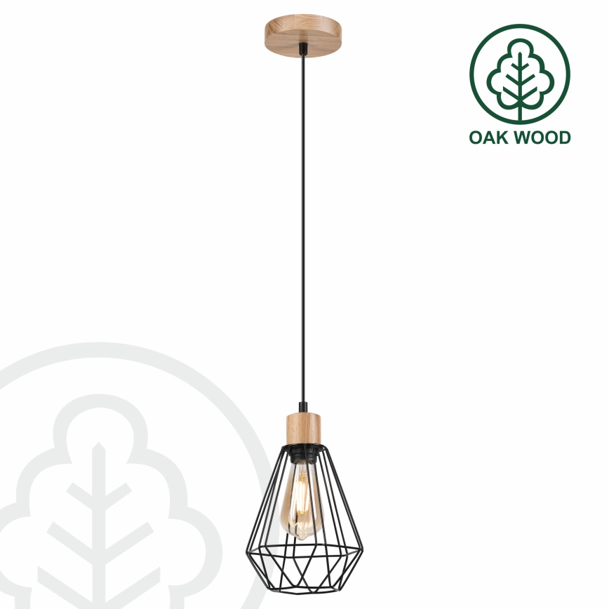 Brilagi - Κρεμαστό φωτιστικό οροφής WOODY BASKET 1xE27/60W/230V δρυς