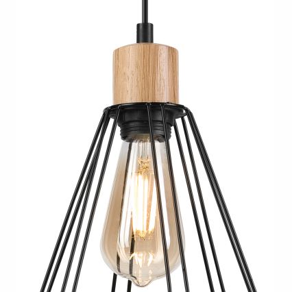 Brilagi - Κρεμαστό φωτιστικό οροφής WOODY BASKET 1xE27/60W/230V δρυς