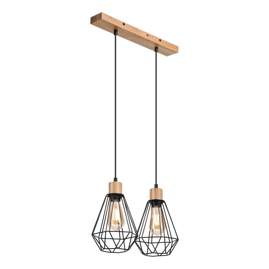 Brilagi - Κρεμαστό φωτιστικό οροφής WOODY BASKET 2xE27/60W/230V δρυς