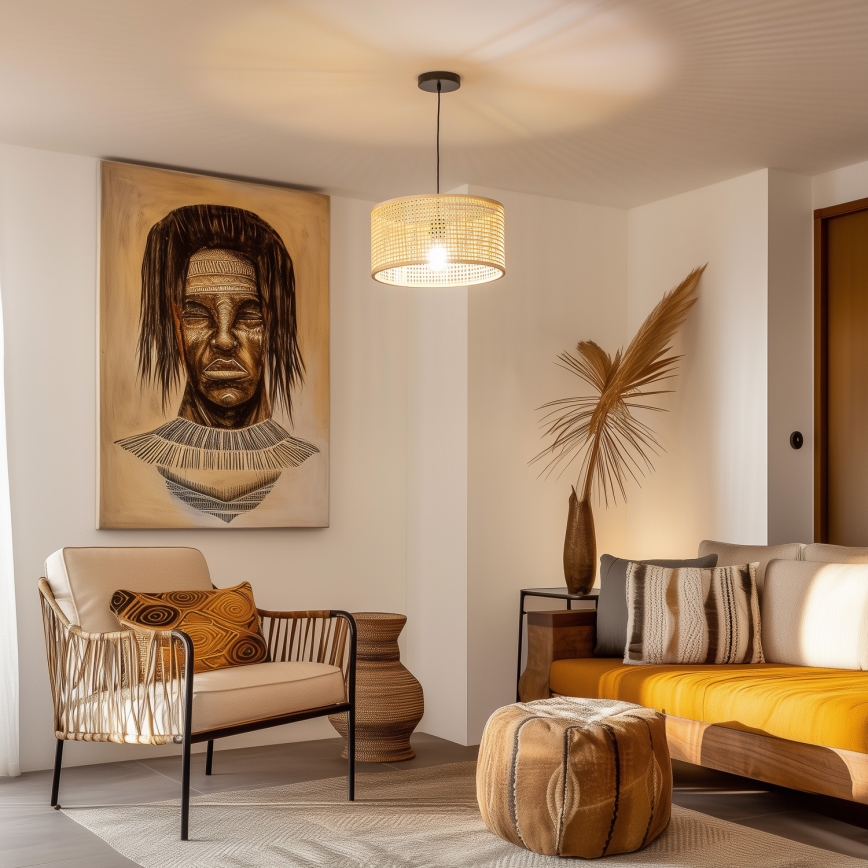 Brilagi - Κρεμαστό LED φωτιστικό με καλώδιο CERIA BOHO 1xE27/40W/230V Ø 25 cm μπαμπού