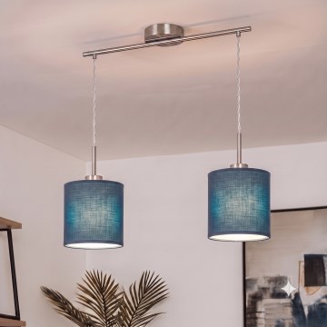 Brilagi - Κρεμαστό LED φωτιστικό με καλώδιο NUBILA 2xE27/60W/230V σκούρο μπλε