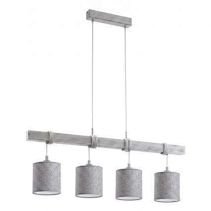 Brilagi - Κρεμαστό LED φωτιστικό με καλώδιο NUBILA 4xE27/60W/230V γκρι