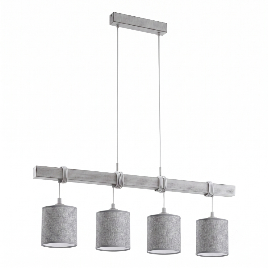 Brilagi - Κρεμαστό LED φωτιστικό με καλώδιο NUBILA 4xE27/60W/230V γκρι