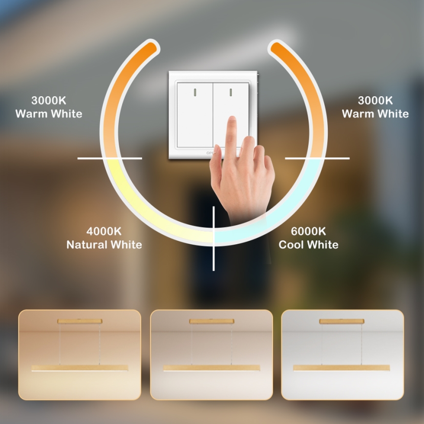 Brilagi - Κρεμαστό LED φωτιστικό με καλώδιο SLEEKLINE LED/40W/230V 3000/4500/6000K φινίρισμα δρυός