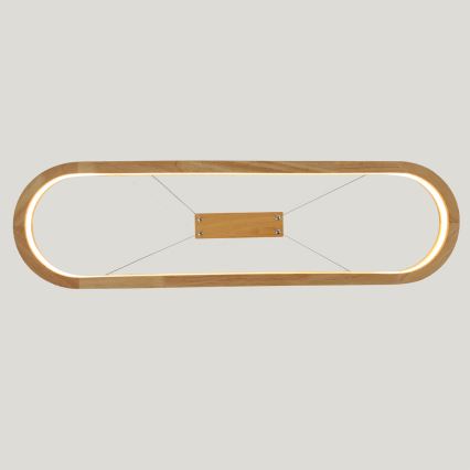 Brilagi - Κρεμαστό LED φωτιστικό με καλώδιο UMEA WOOD LED/30W/230V 70x20 cm από ξύλο καουτσούκ