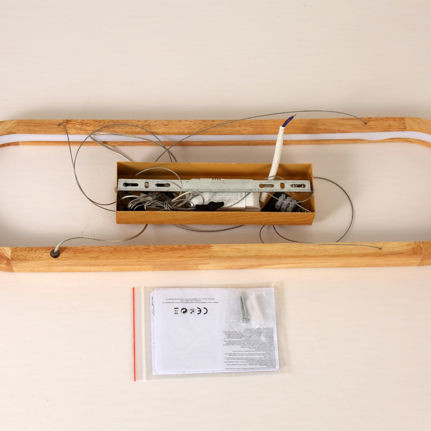 Brilagi - Κρεμαστό LED φωτιστικό με καλώδιο UMEA WOOD LED/30W/230V 70x20 cm ξύλινο