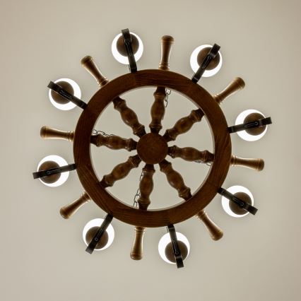 Brilagi - Κρεμαστός πολυέλαιος TIMONA 8xE14/40W/230V Ø 70 εκ. οξιά/καρυδιά