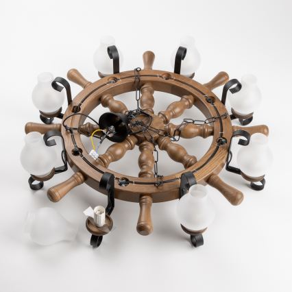 Brilagi - Κρεμαστός πολυέλαιος TIMONA 8xE14/40W/230V Ø 70 εκ. οξιά/καρυδιά