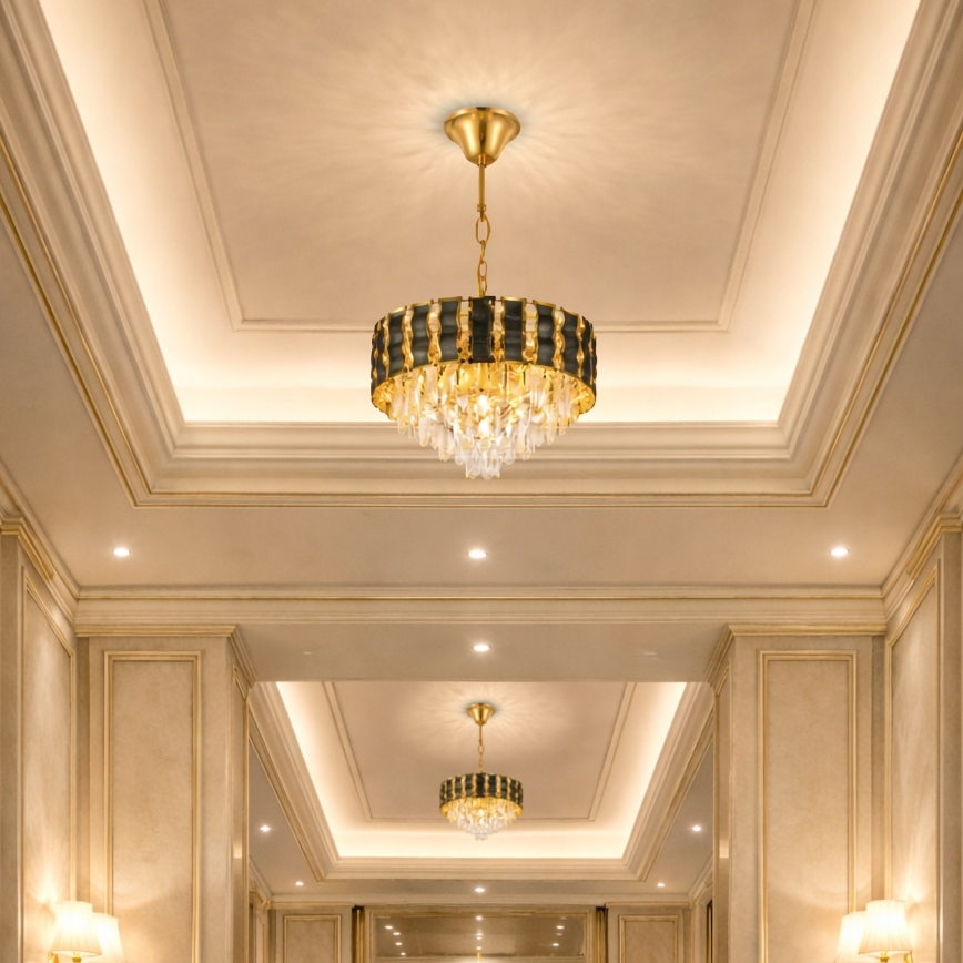 Brilagi - Κρεμαστός πολυέλαιος με αλυσίδα CRISTAL 5xE14/40W/230V Διάμ. 38 εκ.