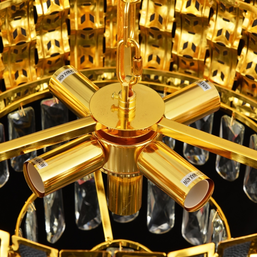 Brilagi - Κρεμαστός πολυέλαιος με αλυσίδα CRISTAL 5xE14/40W/230V Διάμ. 38 εκ.