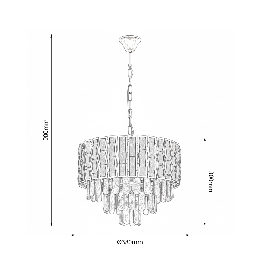 Brilagi - Κρεμαστός πολυέλαιος με αλυσίδα CRISTAL 5xE14/40W/230V Διάμ. 38 εκ.