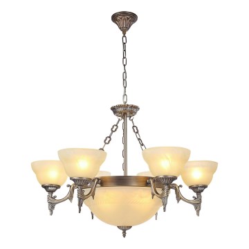 Brilagi - Κρεμαστός πολυέλαιος με αλυσίδα DAHLIA 9xE27/40W/230V, διάμ. 74 εκ., ορείχαλκος