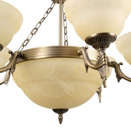 BRILAGI - Κρεμαστός πολυέλαιος με αλυσίδα DAHLIA 9xE27/40W/230V, διάμ. 74 εκ., ορείχαλκος